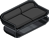Black Two-seater Sofa